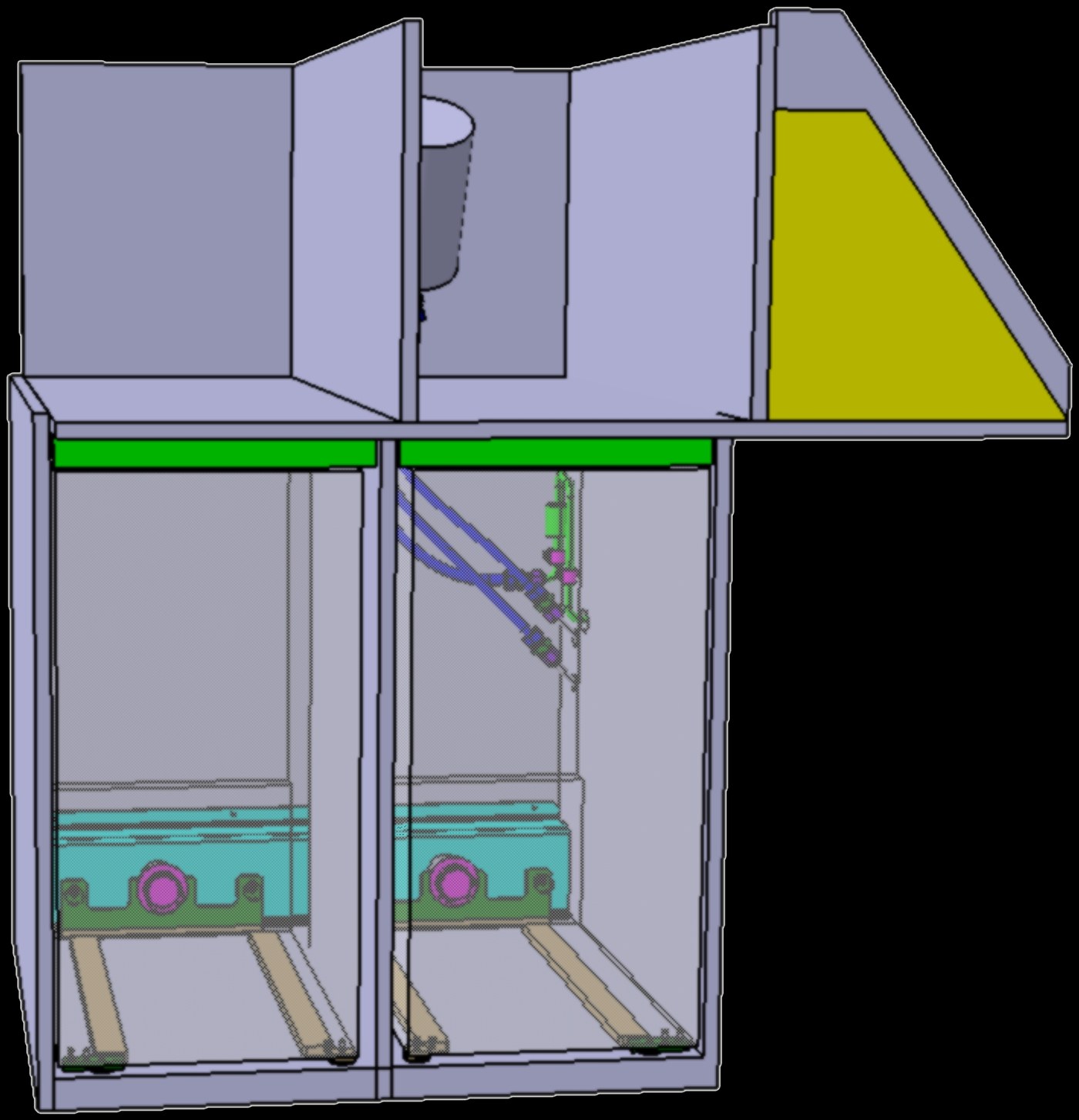 Galley monument CAD model — structural view