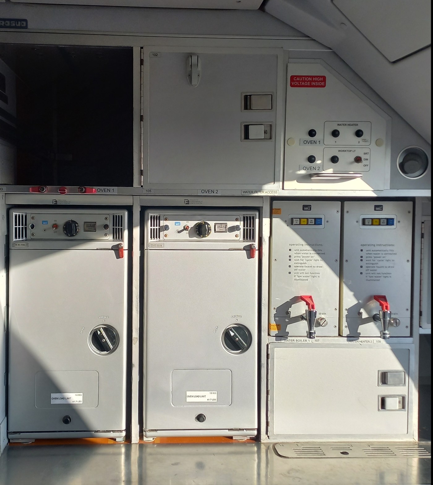 Installed galley ovens and water heaters